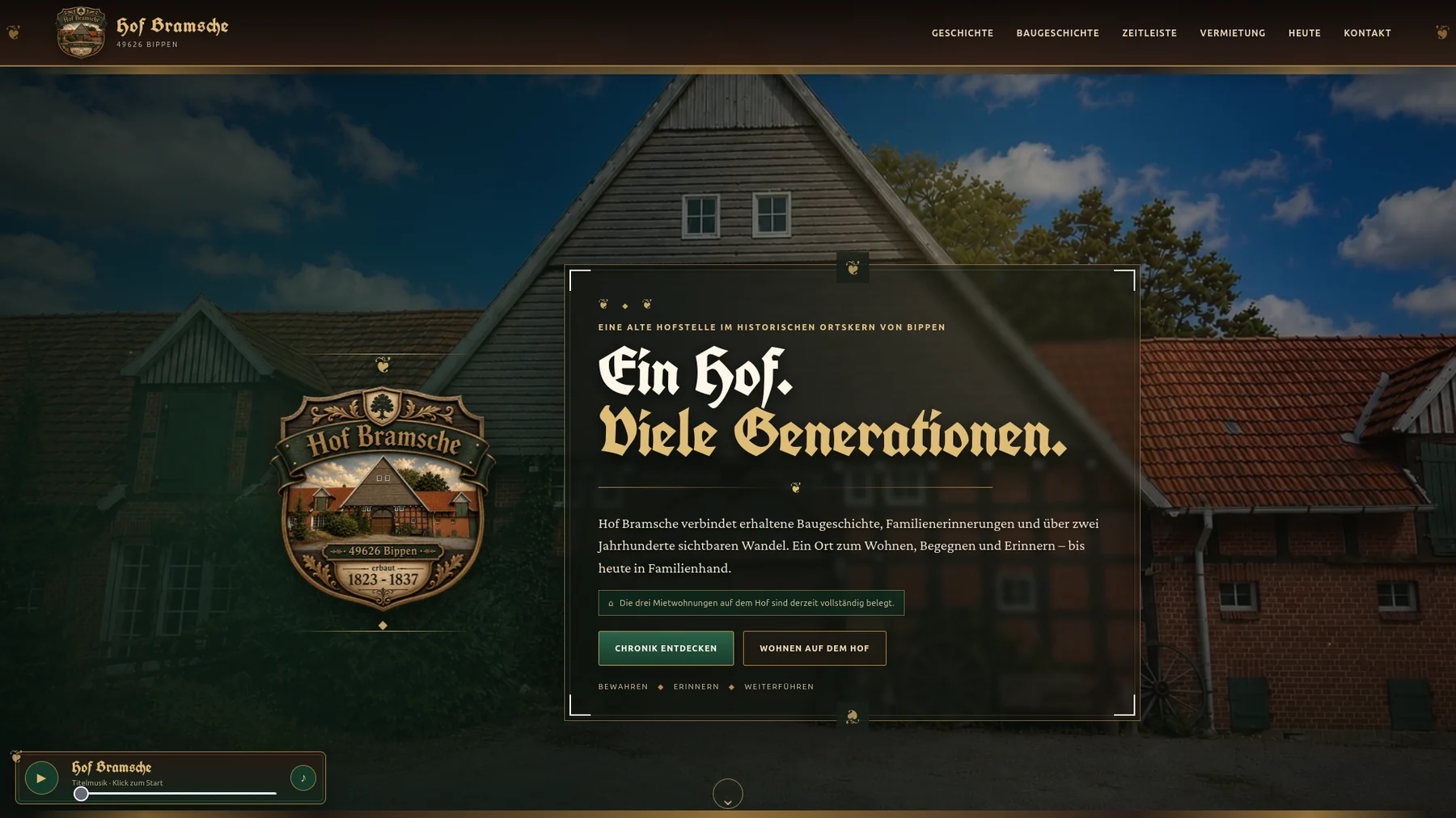 Webseite Hof Bramsche – Referenz von SLMM GbR